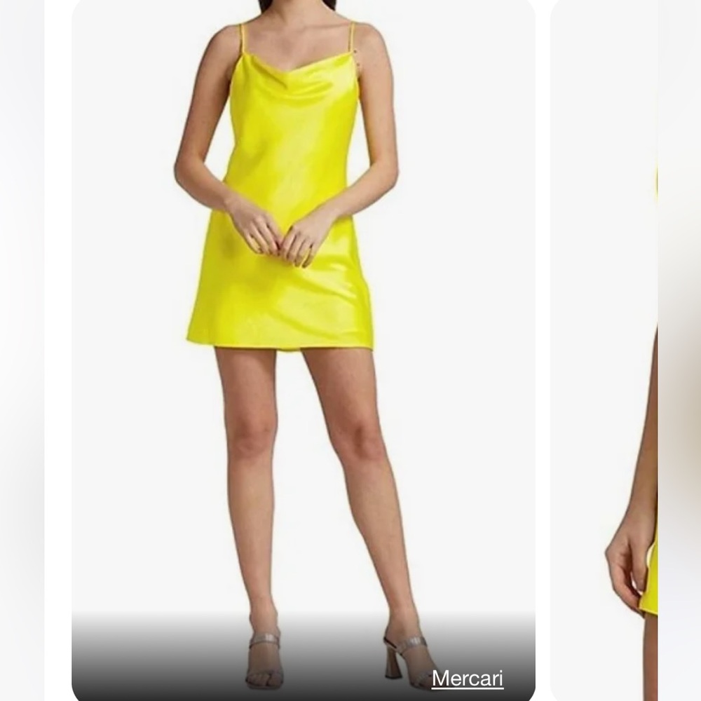 Alice + Olivia Harmon yellow slip mini dress size 2
